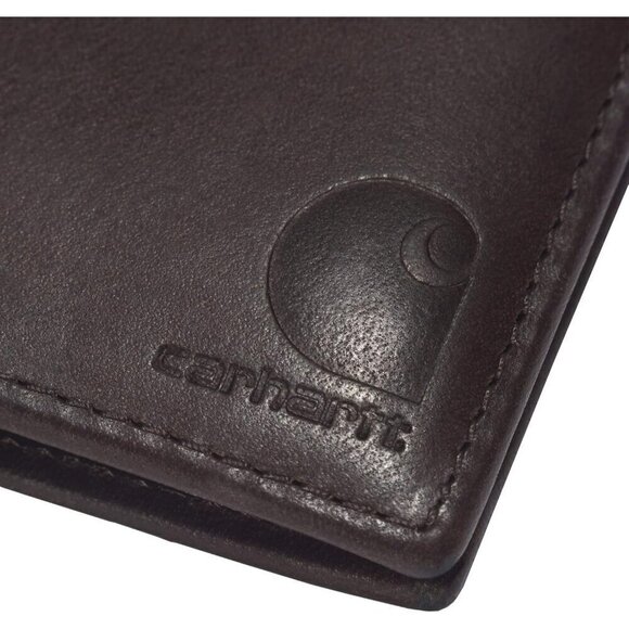 Carhartt Men's Brown Imported Durable Oil Tan 100% Leather Wallets - Picture 5 of 6